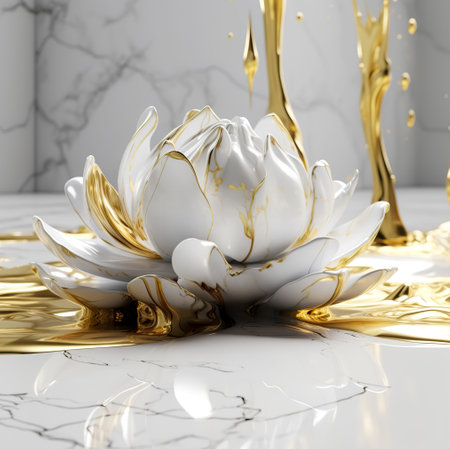 Fluid art abstract flower. floral art. Generative AIの素材