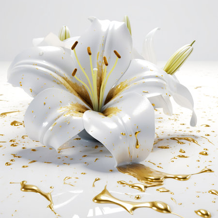 Fluid art abstract flower. floral art. Generative AIの素材
