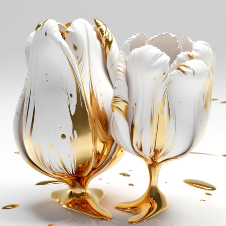 Fluid art abstract flower. floral art. Generative AIの素材