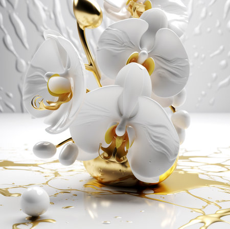Fluid art abstract flower. floral art. Generative AIの素材