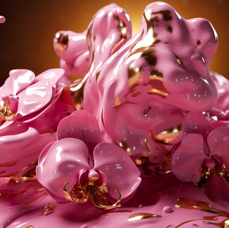 Fluid art abstract flower. floral art. Generative AIの素材