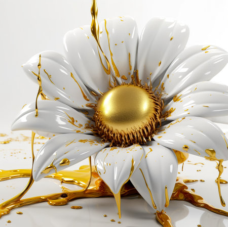 Fluid art abstract flower. floral art. Generative AIの素材