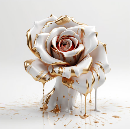 Fluid art abstract flower. floral art. Generative AIの素材