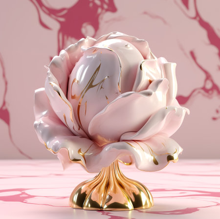 Fluid art abstract flower. floral art. Generative AIの素材