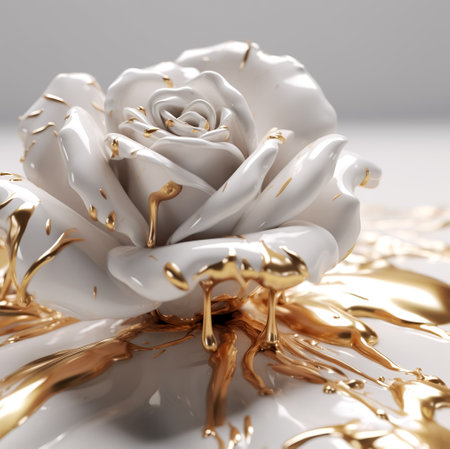 Fluid art abstract flower. floral art. Generative AIの素材