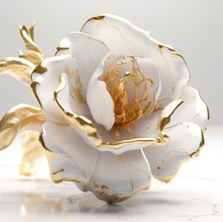 Fluid art abstract flower. floral art. Generative AIの素材