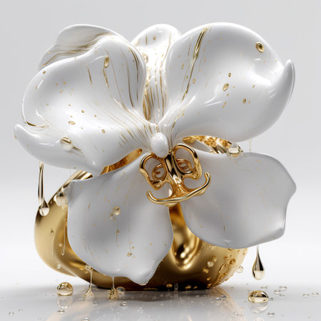 Fluid art abstract flower. floral art. Generative AIの素材