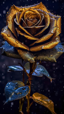 rose flower in dark background. beautiful floral background. Generative AIの素材