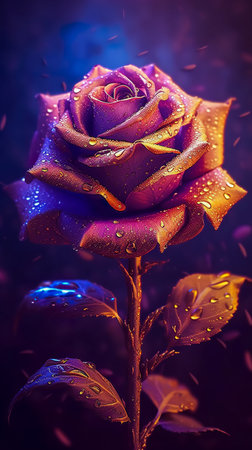 rose flower in dark background. beautiful floral background. Generative AIの素材