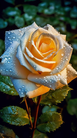 rose flower in dark background. beautiful floral background. Generative AIの素材