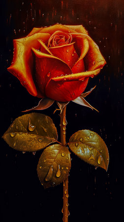rose flower in dark background. beautiful floral background. Generative AIの素材