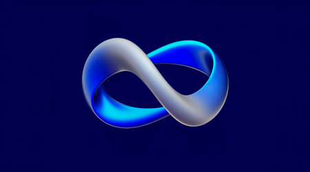 Colorful infinity shape background. infinity symbol. design for advertisement. Generative AIの素材