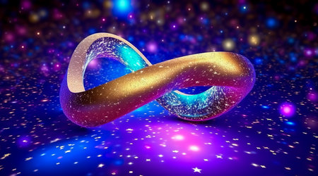 Colorful infinity shape background. infinity symbol. design for advertisement. Generative AIの素材