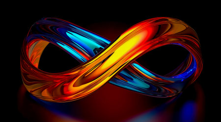 Colorful infinity shape background. infinity symbol. design for advertisement. Generative AIの素材