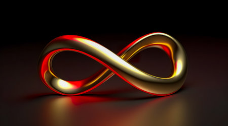 Colorful infinity shape background. infinity symbol. design for advertisement. Generative AIの素材