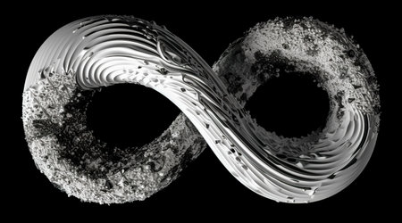 Colorful infinity shape background. infinity symbol. design for advertisement. Generative AIの素材