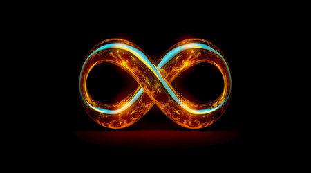 Colorful infinity shape background. infinity symbol. design for advertisement. Generative AIの素材