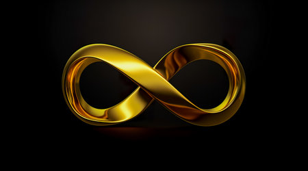 Colorful infinity shape background. infinity symbol. design for advertisement. Generative AIの素材