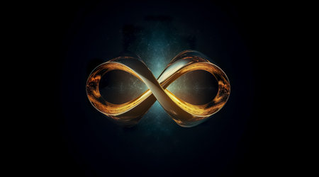 Colorful infinity shape background. infinity symbol. design for advertisement. Generative AIの素材