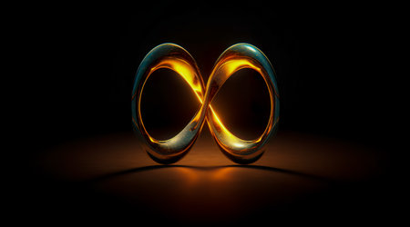 Colorful infinity shape background. infinity symbol. design for advertisement. Generative AIの素材