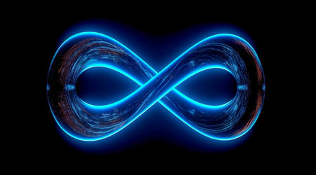 Colorful infinity shape background. infinity symbol. design for advertisement. Generative AIの素材