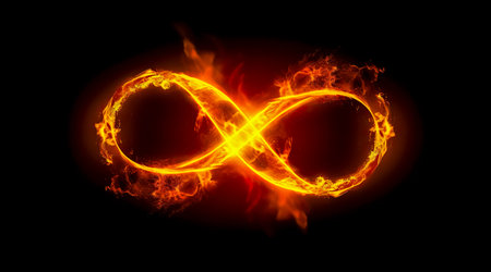 Colorful infinity shape background. infinity symbol. design for advertisement. Generative AIの素材