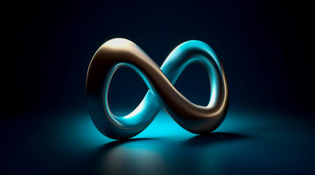 Colorful infinity shape background. infinity symbol. design for advertisement. Generative AIの素材