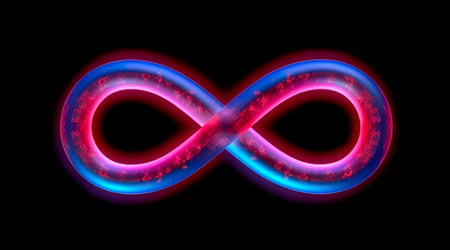 Colorful infinity shape background. infinity symbol. design for advertisement. Generative AIの素材