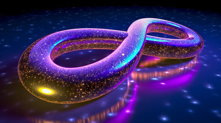 Colorful infinity shape background. infinity symbol. design for advertisement. Generative AIの素材