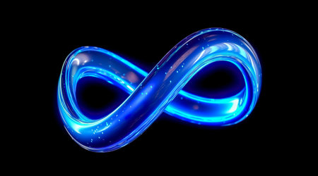 Colorful infinity shape background. infinity symbol. design for advertisement. Generative AIの素材