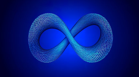 Colorful infinity shape background. infinity symbol. design for advertisement. Generative AIの素材