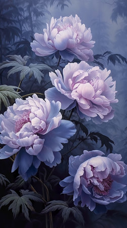 Blooming flowers festive background. pastel and soft bouquet floral. Generative AIの素材