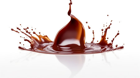 splash of chocolate or Cocoa isolated on white background. Generative AIの素材