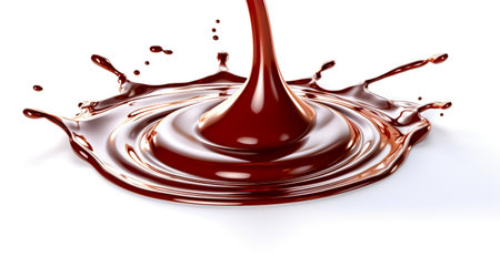 splash of chocolate or Cocoa isolated on white background. Generative AIの素材