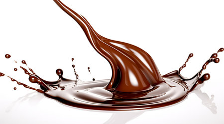 splash of chocolate or Cocoa isolated on white background. Generative AIの素材