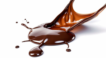 splash of chocolate or Cocoa isolated on white background. Generative AIの素材