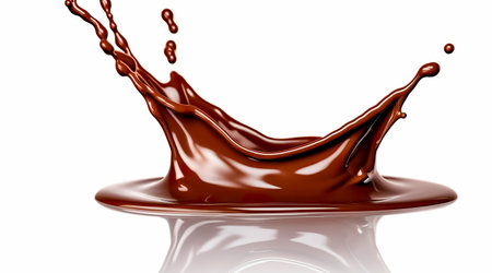 splash of chocolate or Cocoa isolated on white background. Generative AIの素材