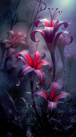 Abstract background with orchid flowers. illustration. Generative AIの素材