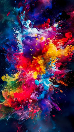 Abstract color texture. Modern futuristic pattern. Multicolor dynamic background. Fractal artwork for creative graphic design. Generative AIの素材