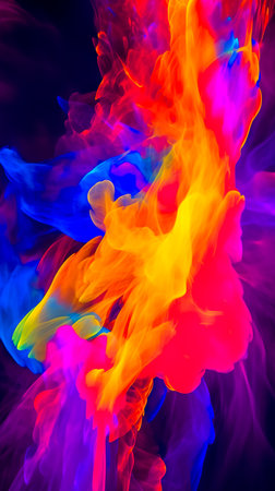 Abstract color texture. Modern futuristic pattern. Multicolor dynamic background. Fractal artwork for creative graphic design. Generative AIの素材