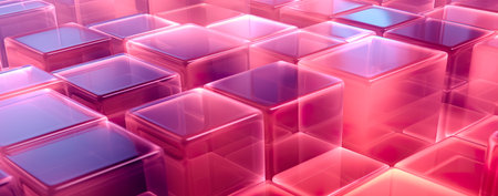 Transparent glass with gradient colors background. abstract geometry background. Generative AIの素材