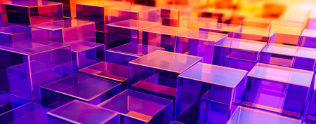 Transparent glass with gradient colors background. abstract geometry background. Generative AIの素材
