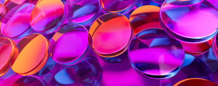 Transparent glass with gradient colors background. abstract geometry background. Generative AIの素材