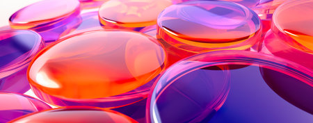 Transparent glass with gradient colors background. abstract geometry background. Generative AIの素材