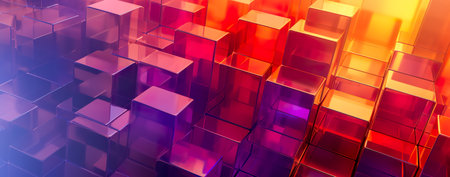 Transparent glass with gradient colors background. abstract geometry background. Generative AIの素材