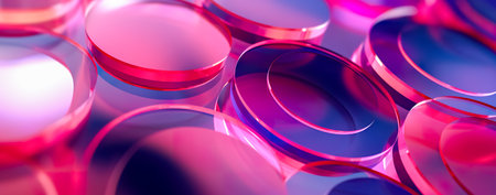Transparent glass with gradient colors background. abstract geometry background. Generative AIの素材