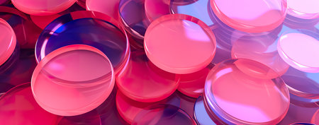 Transparent glass with gradient colors background. abstract geometry background. Generative AIの素材