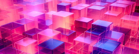 Transparent glass with gradient colors background. abstract geometry background. Generative AIの素材