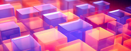 Transparent glass with gradient colors background. abstract geometry background. Generative AIの素材