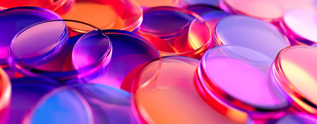 Transparent glass with gradient colors background. abstract geometry background. Generative AIの素材